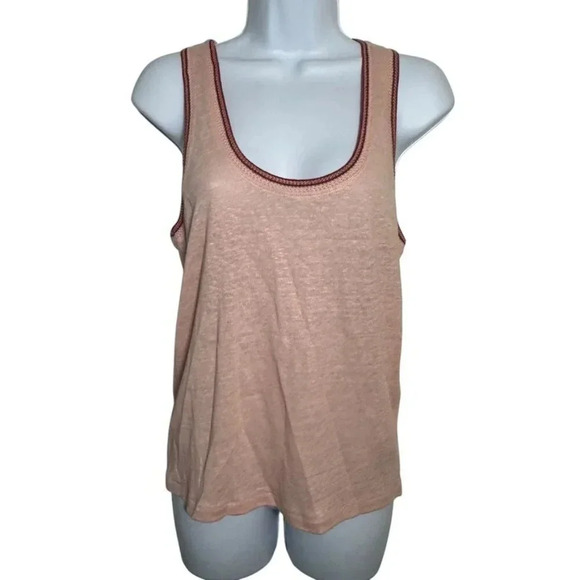 rag & bone 100% linen Knit blush pink tank top womens size Small - Picture 1 of 9